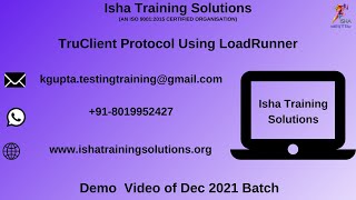 TruClient Protocol Demo On 7th Dec 2021. Pls call / whatsapp us on +91-8019952427 to enroll