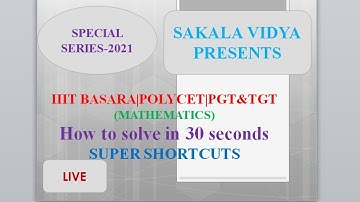 IIIT BASARA|POLYCET|RGUCET (AP)||pgt&tgt|| super shortcuts || #17||how to crack a problem in 30 sec