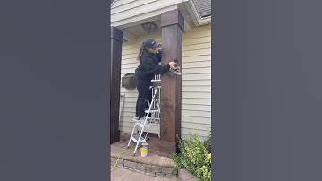DIY Porch Columns!😍 my first project of the season for a client! #diyporchcolumns #diyshorts #diy