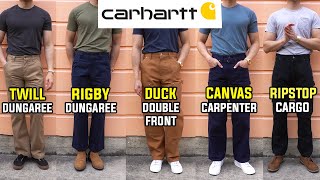 COMPLETE Guide To Carhartt Work Pants (Double Front, Ripstop Cargo, Carpenter, Twill/Rigby Dungaree)