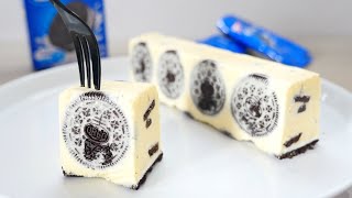 Ice Cream Cake with Oreo and cream cheese オレオを型に貼り付けて作るクリチアイスケーキ