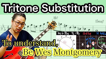 【Jazz Guitar Lesson】How to use Tritone Substitution +  2-5-1 LICKS : Way to Wes Montgomery