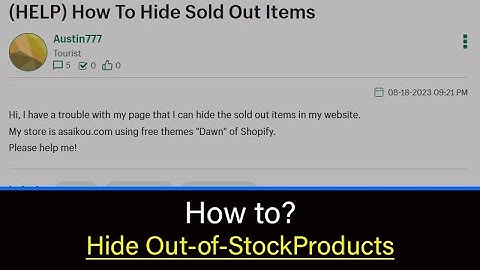 How to hide sold out items | Shopify customization