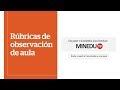 Rúbricas de observación de aula 1 y 2