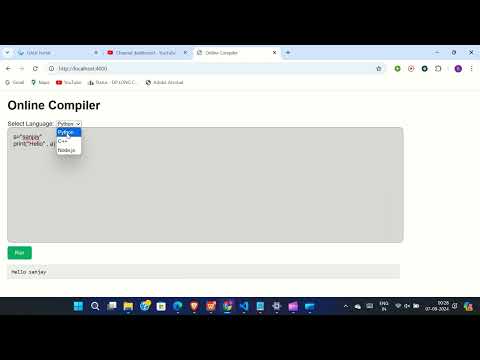 Online Compiler Project Demo Video #onlinecodes