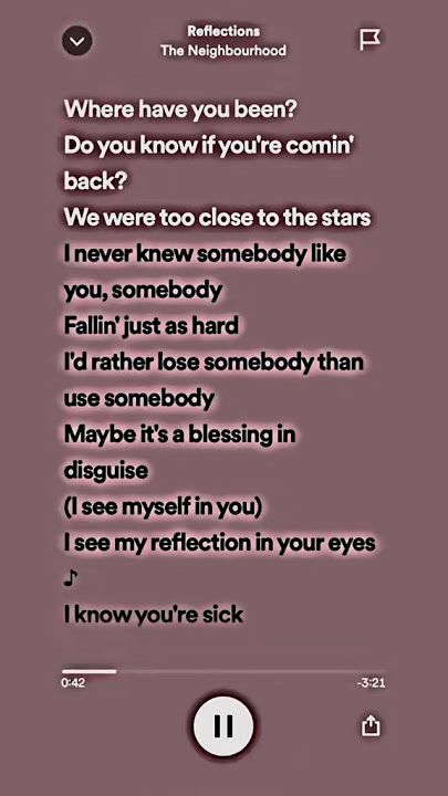 Reflections- the neighbourhood //follow for more lyrics#reflections #theneighbourhood #lyrics #music