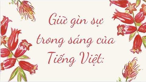 GIỮ GÌN SỰ TRONG SÁNG CỦA TIẾNG VIỆT