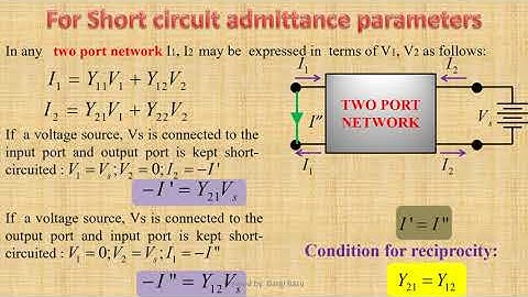 TWO PORT NETWORK: CONDITIONS FOR RECIPROCITY