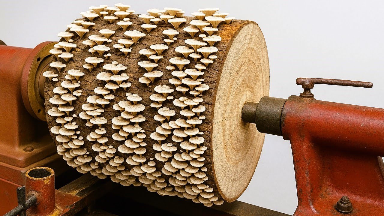 Redwood Blossoming With White Fungus   A Natural Masterpiece Discovered Right On A Wood Lathe