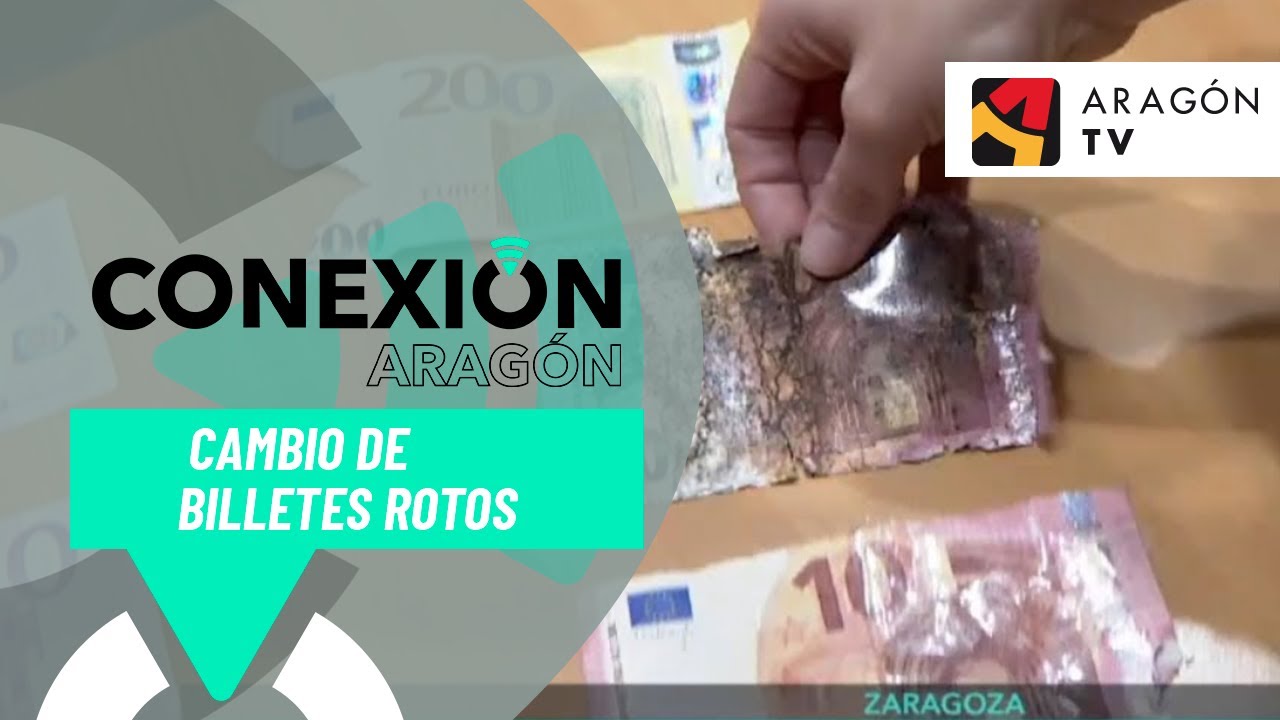 El Banco de España cambia los billetes rotos y estropeados.