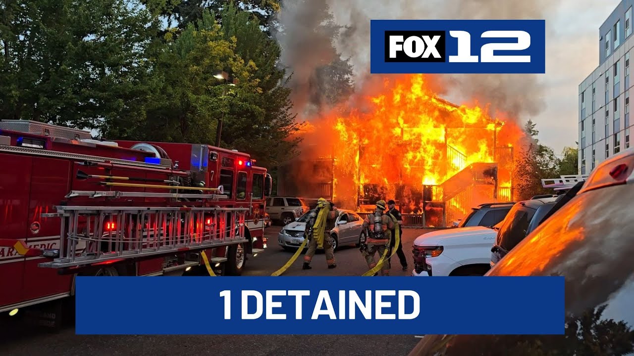 2 hospitalized, 1 detained after 4-alarm apartment fire in E Portland ...