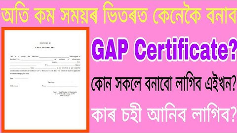 How to make GAP Certificate ? Who need GAP Certificate? GAP Certificate Format / PAT GAP Certificate