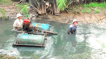 Máy Hút Bùn Chạy Bằng Động Cơ D10 Của Người Dân Miền Tây/ Tung Vlog