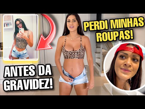 PROVANDO MINHAS ROUPAS DE ANTES DA GRAVIDEZ! *me surpreendi* 😱