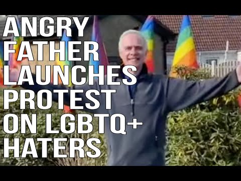 ANGRY father protects gay sons and launches protest on LGBTQ haters