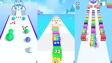 Ball Merge 2048 vs Jelly Tube Run vs Jelly Run 2048 3 in one Gameplay Run & Merge