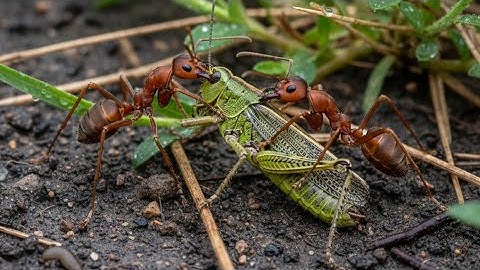 What Happens When Ants Find a Grasshopper?