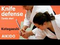 Aikido TANTO DORI, knife defense, chudan tsuki KOTEGAESHI, by Stefan Stenudd, 7 dan Aikikai shihan