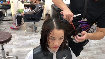 triangle layer | bob hair |hướng dẫn cắt tóc bob tầng lớp