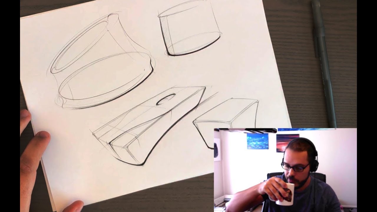 BiC pen morning sketching and a few cups of coffee - YouTube