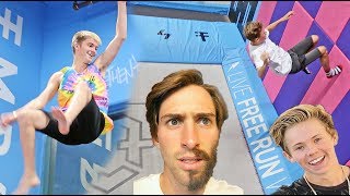 FAMOUS YOUTUBER TRAMPOLINE PARK SESSION *FLIPS AND TRICKS*