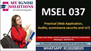 MSEL 037 Solved Assignment 2023-24 | Web and Mobile Applications|90% Marks Scored | IGNOU Assignment screenshot 1