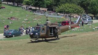 USA RAN UH1 Huey Helicopter Start & departure from the Lone Tree Cemetery