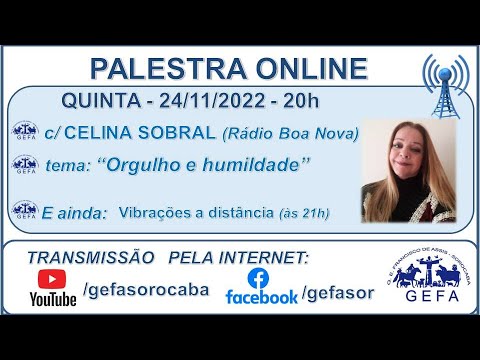Assista: Palestra Online - c/ CELINA SOBRAL (24/11/2022)