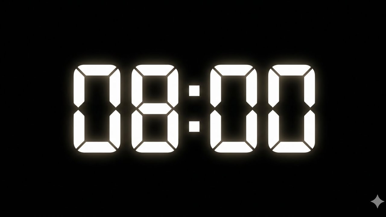 8 Minute Timer Black Screen | No Distraction | Study, Gym & Yoga ...