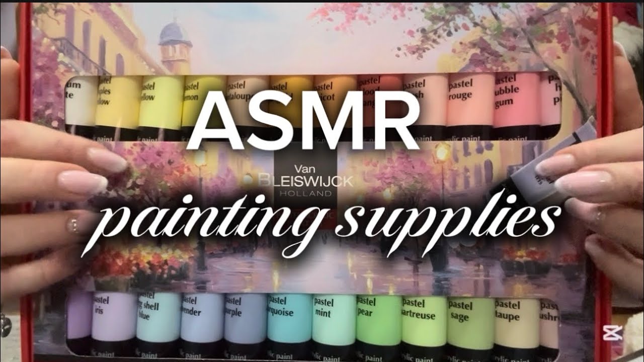 ASMR -Painting supplies 🎨🖌️(tapping and scratching)