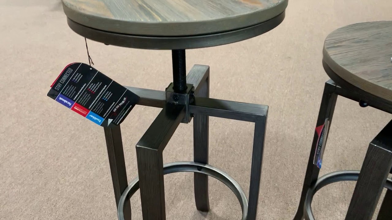 Coaster 122101 Industrial Rustic Adjustable Height Stool Wyckes Furniture