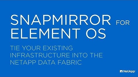 SnapMirror for NetApp HCI