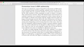 Deciding materials and methods ESP