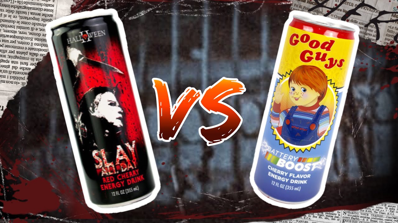 Batter Slasher Slasher Energy Drinks - Good Guys Battery Boost VS Halloween Slay all ...
