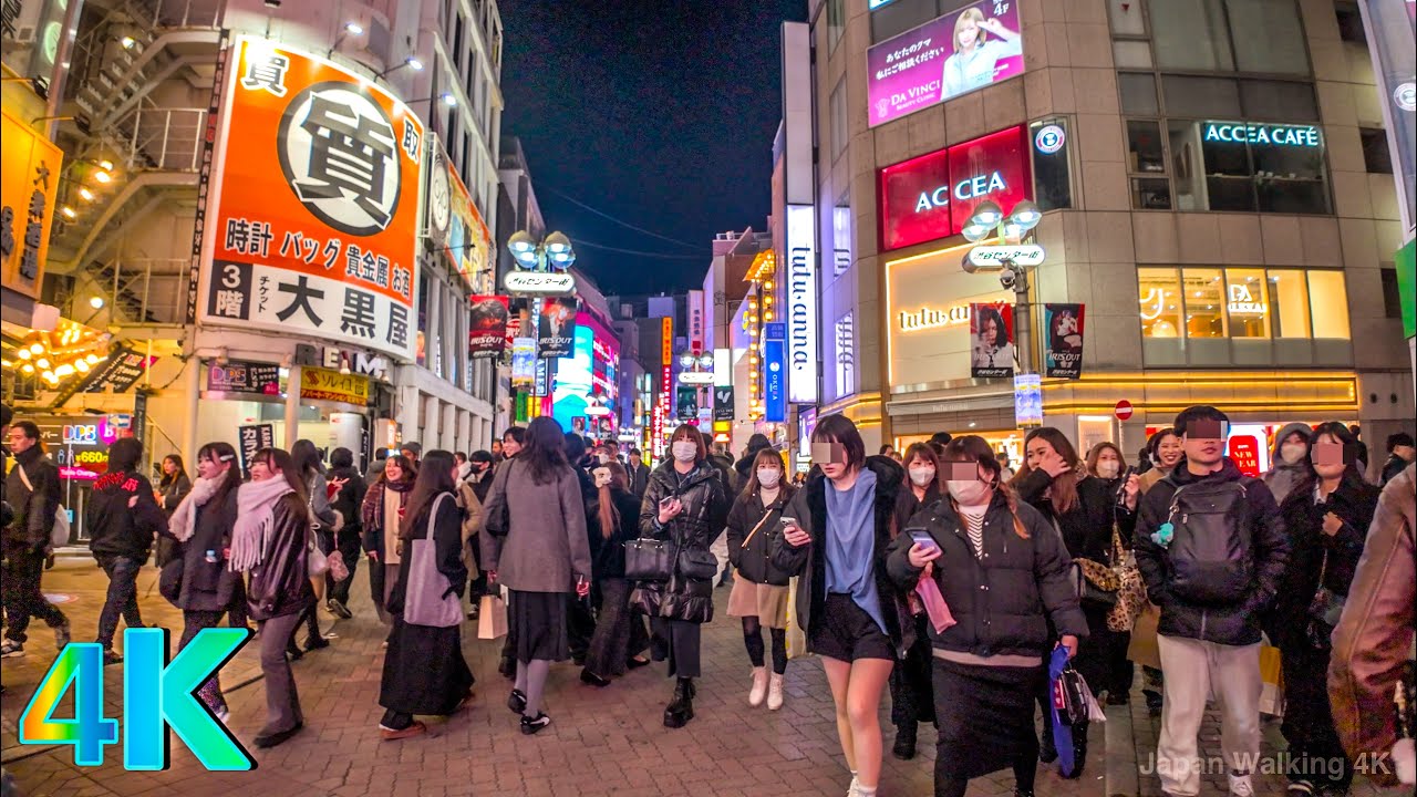 Shibuya Friday Night Walk 2026, 109 → Scramble → Spain-zaka → Backstreets, a frame from the walk