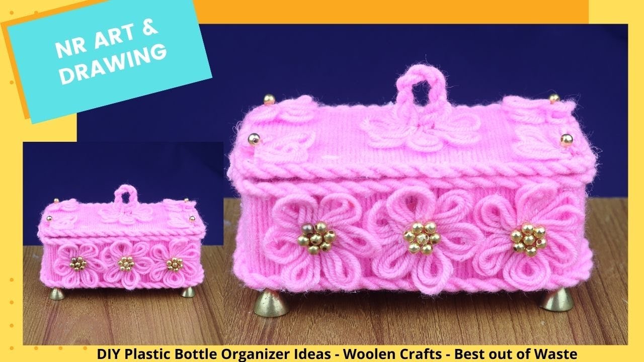 DIY Plastic Bottle Organizer Ideas - Woolen Crafts - Best out of Waste