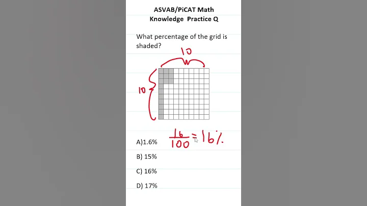 ASVAB/PiCAT Math Knowledge Practice Test Q: Percents/Fractions #acetheasvab with #grammarhero