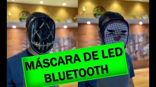 Demonstração e configuração da mascara de LED Bluetooth.