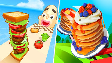 Satisfying Mobile Games 2023 - Sandwich Runner, Pancake Run, Giant Rush, A-Z Run, Pop It...