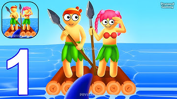 Raft Survivors - Gameplay Walkthrough Part 1 Stickman Raft Survival, Ocean Raft Building Survival