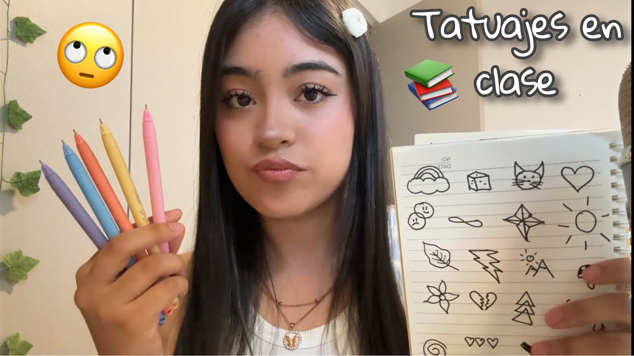 ASMR la morra castrosa de clase te hace tattos con lapiceros 🖊️🙃