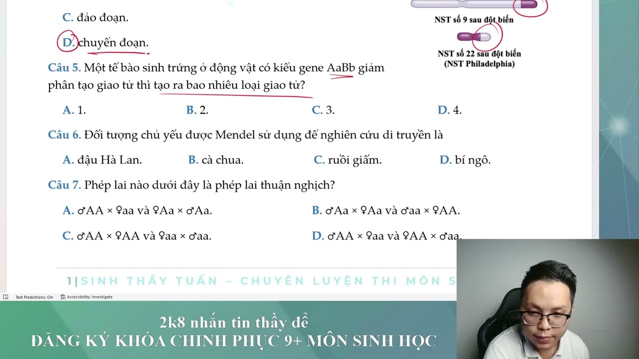 ÔN TẬP DI TRUYỀN NST (P1) || ÔN TẬP CUỐI HỌC KÌ I - BUỔI 2