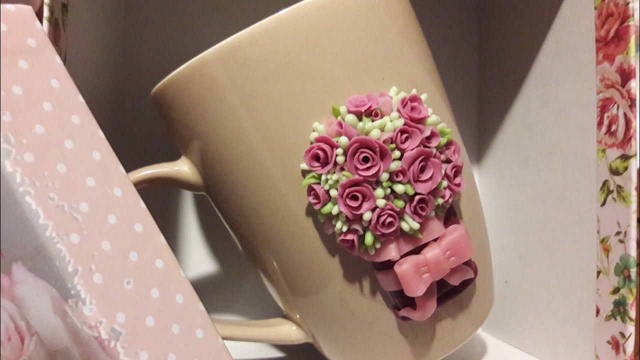 DIY подарок учителю. Кружка из полимерной глины.