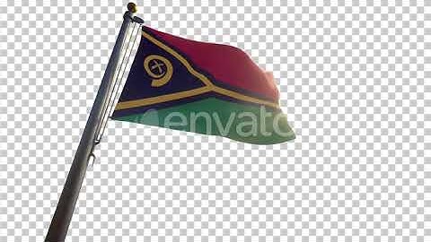 Vanuatu Flag on a Flagpole with Alpha-Channel | Motion Graphics - Envato elements