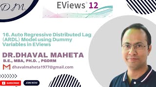 16. Auto Regressive Distributed Lag (ARDL) Model using Dummy Variables in EView || Dr. Dhaval Maheta