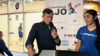 Interview with Aditi Rao GU15 at Luxemburg Junior Open 2024