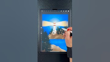 Lighthouse - iPad drawing in Procreate (#shorts)