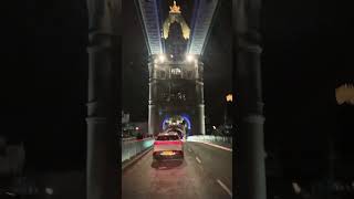 Driving under Tower Bridge, London