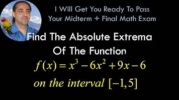 Find The Absolute Extrema Of The Function f(x)=x^3-6x^2+9x-6 on the interval [-1,5]