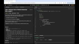 Leetcode 2461. Maximum Sum of Distinct Subarrays With Length K | Solution video